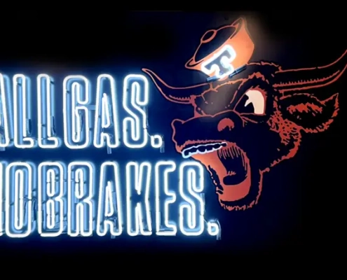 All gas no breaks neon sign.