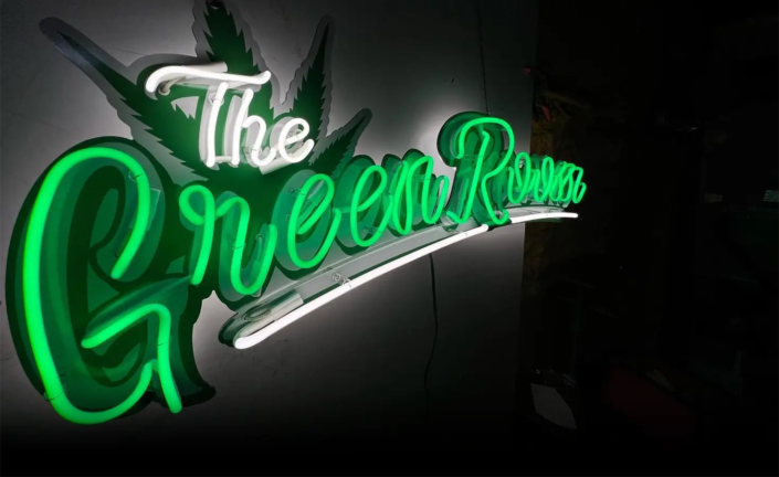 The Green Room neon sign.